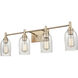 Arlett 4 Light 30.88 inch Modern Gold Vanity Light Wall Light